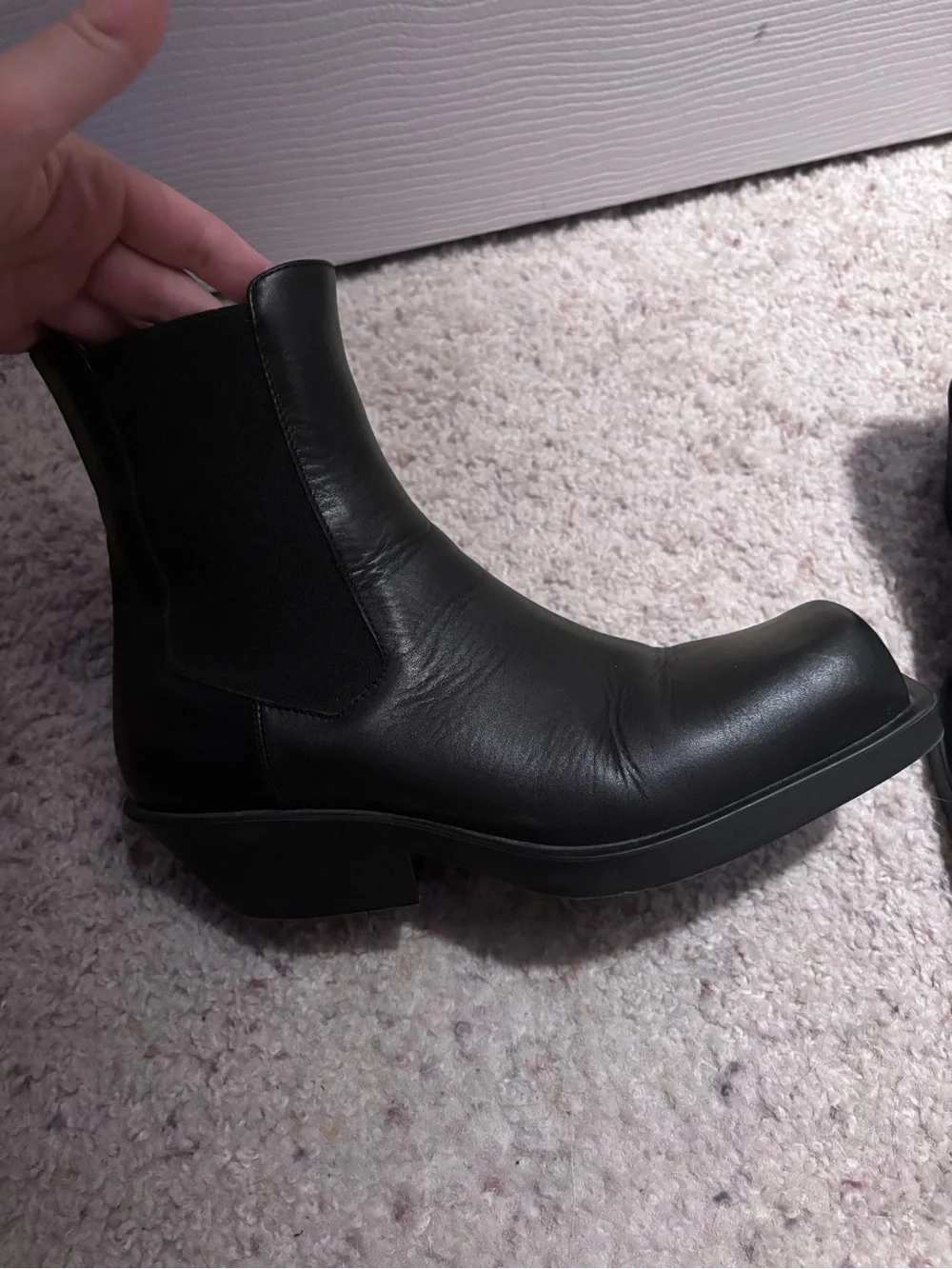 Marni Black Leather Platform Chelsea Boot